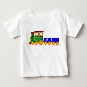 T-shirt Pour Bébé Train d'Express d'anniversaire mignon avec numéro