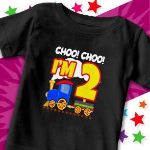 T-shirt Pour Bébé Train joli coloré 2e anniversaire Choo Choo Choo I