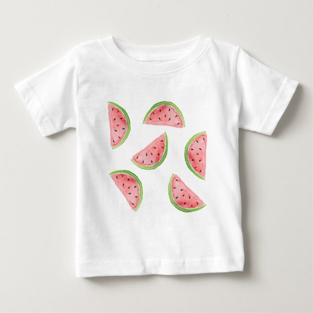 T-shirt Pour Bébé tranches de pastèque aquarelle (Devant)
