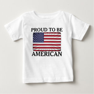 T-shirt Pour Bébé Très patriotique Fier d'être Américain Drapeau Amé