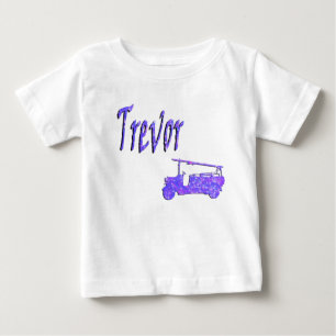 T-shirt Pour Bébé Trevor Étincelle Bleue, Nom, Avec Camion de Pompie