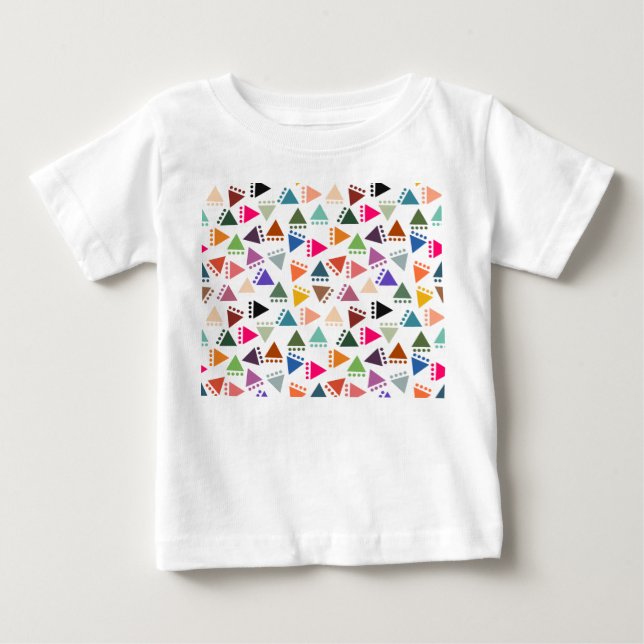 T-shirt Pour Bébé Triangles Boho Plus Gros (Devant)