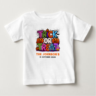 T-shirt Pour Bébé TRICK OU TRAITEMENT Cute Halloween Bash Party