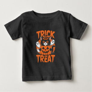 T-shirt Pour Bébé Tricoter ou traiter Halloween