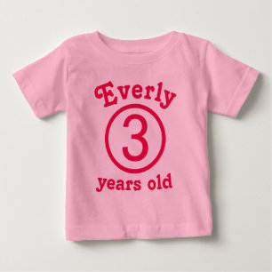 T-shirt Pour Bébé Trois Ans Personnalisé Rose