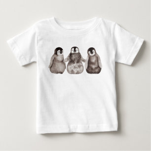 T-shirt Pour Bébé Trois chicots Penguin Empereur D'Aquarelle