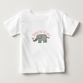 T-shirt Pour Bébé Trompe Pleine d'Amour Éléphant Mignon Doodle