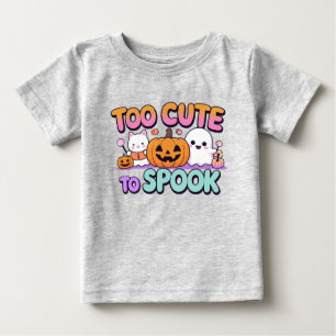 T-shirt Pour Bébé Trop mignon pour parler - Kawaii Pastel Halloween