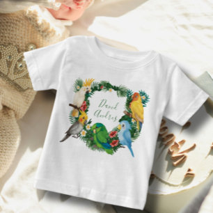 T-shirt Pour Bébé Tropical Exotic bébé perroquets sauvages Anniversa