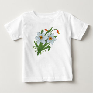 T-shirt Pour Bébé Tulipes et jonquilles Fleurs