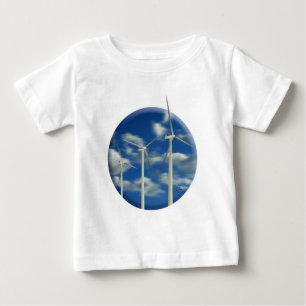 T-shirt Pour Bébé Turbine éolienne d'énergie verte