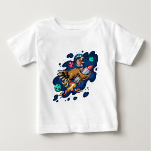 T-shirt Pour Bébé Turquie à bord d'une fusée spatiale à haute vitess