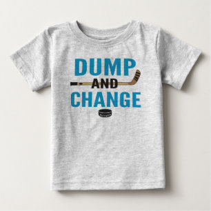 T-shirt Pour Bébé Turquoise Blue Dump et Changer Hockey Baby