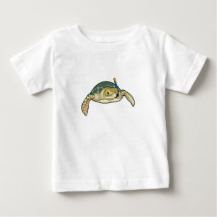 T-shirt Pour Bébé Turtle Diver Snorkel