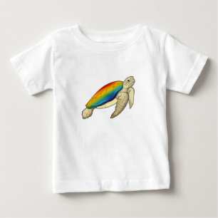 T-shirt Pour Bébé Turtle Rainbow