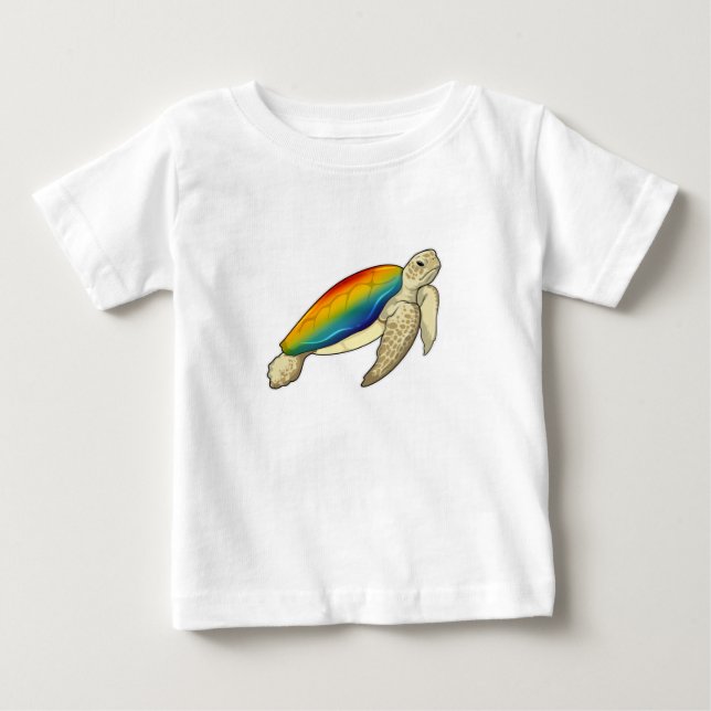 T-shirt Pour Bébé Turtle Rainbow (Devant)