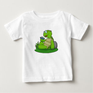 T-shirt Pour Bébé Turtle Reading Book