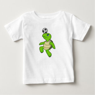 T-shirt Pour Bébé Turtle Soccer joueur