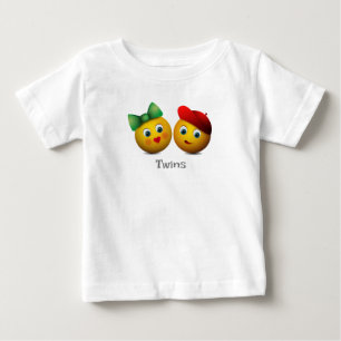 T-shirt Pour Bébé Twins Les Coeurs d'Amour d'Emoji