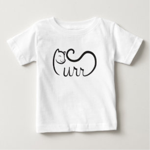 T-shirt Pour Bébé Typographie Ronron Noir