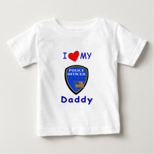 T-shirt Pour Bébé Un amour mon papa de police
