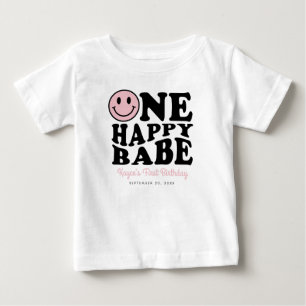 T-shirt Pour Bébé Un Bébé heureux Personnalisé Sourire Visage Fille