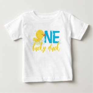 T-shirt Pour Bébé Un chanceux canard d'aquarelle en caoutchouc canar