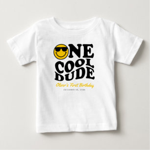 T-shirt Pour Bébé Un Cool Dude Preppy Smile Face Boy 1er anniversair