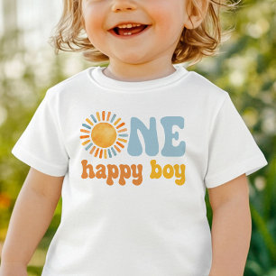 T-shirt Pour Bébé Un Garçon Heureux Sunshine 1er Anniversaire 