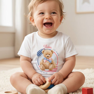 T-shirt Pour Bébé Un garçon tout américain pour son 1er anniversaire