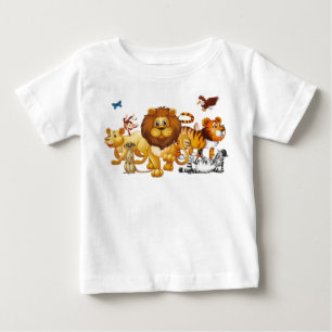 T-shirt Pour Bébé Un groupe d'animaux sauvages