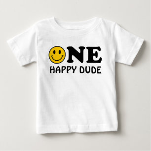 T-shirt Pour Bébé Un heureux type personnalisé sourire jaune premier