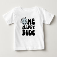 Un joyeux Dude Blue Happy Face Boy Premier anniver