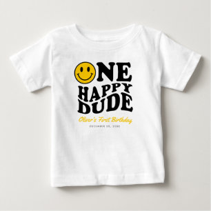 T-shirt Pour Bébé Un joyeux mec sur mesure sourire visage garçon 1er
