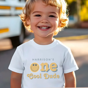 T-shirt Pour Bébé Un mec cool Garçon Rétro 1er Anniversaire