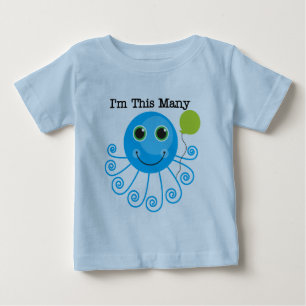 T-shirt Pour Bébé Un poulpe je suis ces beaucoup anniversaire