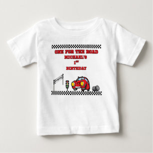 T-SHIRT POUR BÉBÉ UN POUR LA ROUTE GARÇON VOITURE DE COURSE 1ER ANNI