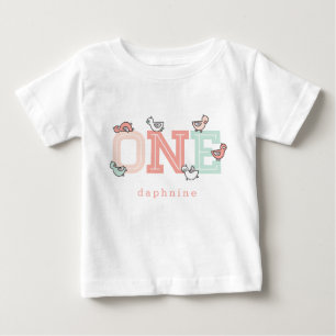 T-shirt Pour Bébé UN Rose Whimsical mignon fille bébé canards canard