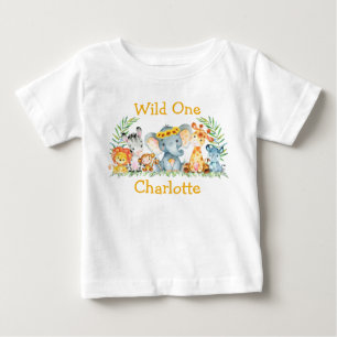 T-shirt Pour Bébé Un safari sauvage d'un premier anniversaire Animau