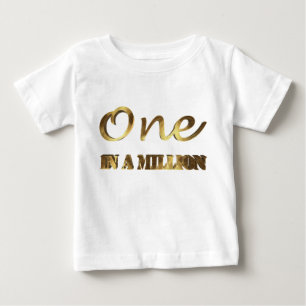 T-shirt Pour Bébé Un sur un million Elegant Gold Brown Typographie