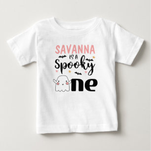 T-shirt Pour Bébé Une Éffrayante chemise d'Halloween 1er anniversair