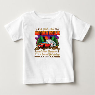 T-shirt Pour Bébé Une fille à la frontière Collie et ses Amoureux de