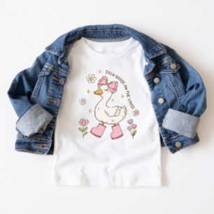 T-shirt Pour Bébé Une joyeuse oie rose pour 1er anniversaire