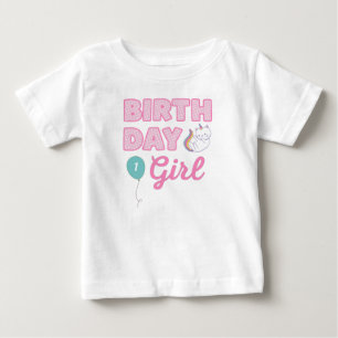 T-shirt Pour Bébé Unicorn Chat Fille d'anniversaire Ajouter un âge
