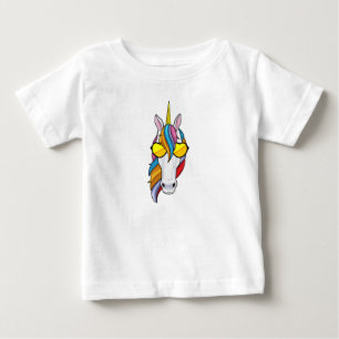 T-shirt Pour Bébé Unicorne avec lunettes de soleil