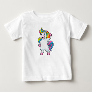 T-shirt Pour Bébé Unicorne comme coiffeur avec aérosol