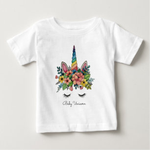 T-shirt Pour Bébé Unicorne Lashes À Rainbow Horn