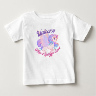 T-shirt Pour Bébé Unicorne où vivait la magie