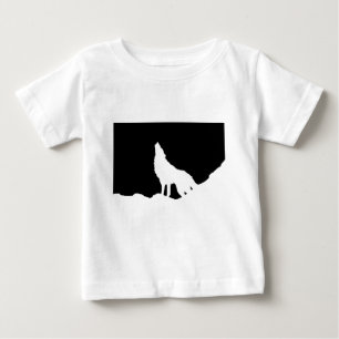 T-shirt Pour Bébé Unique Noir & Blanc Pop Art Wolf Silhouette