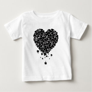 T-shirt Pour Bébé Vacances Coeur de Clover Noir